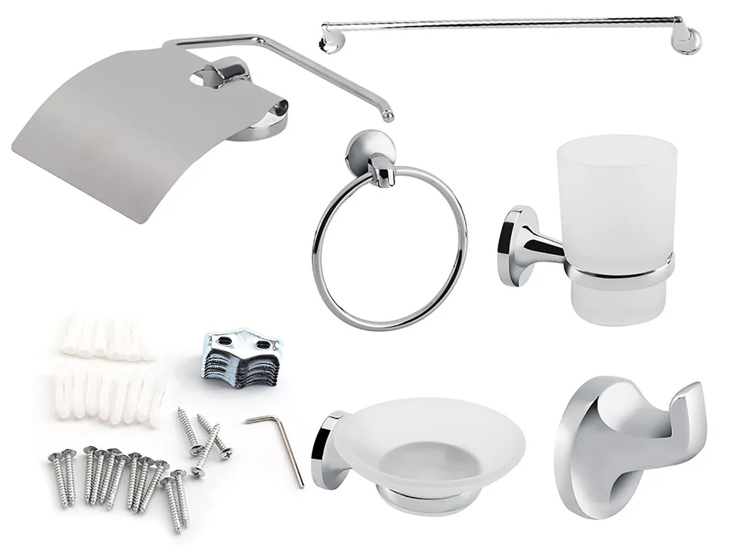Ensemble d'accessoires de salle de bain à fixer au mur en kit complet