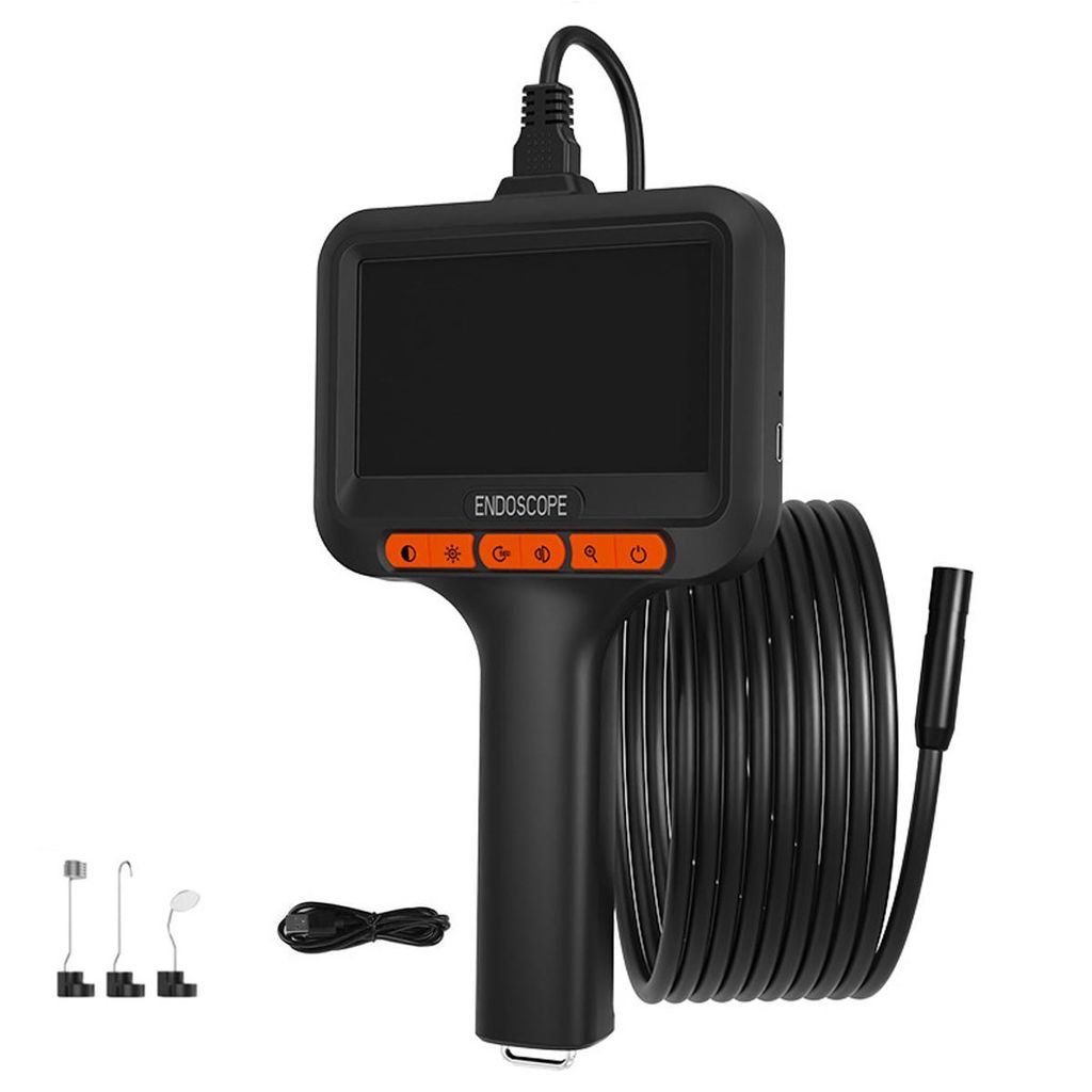 Endoskopkamera, industrielle Endoskopie-Inspektionskamera, 5,0-Zoll-IPS-Boreskop-Kanalkamera: 1080p-Handheld-IP67-wasserdicht, 8 LED, 5 Meter