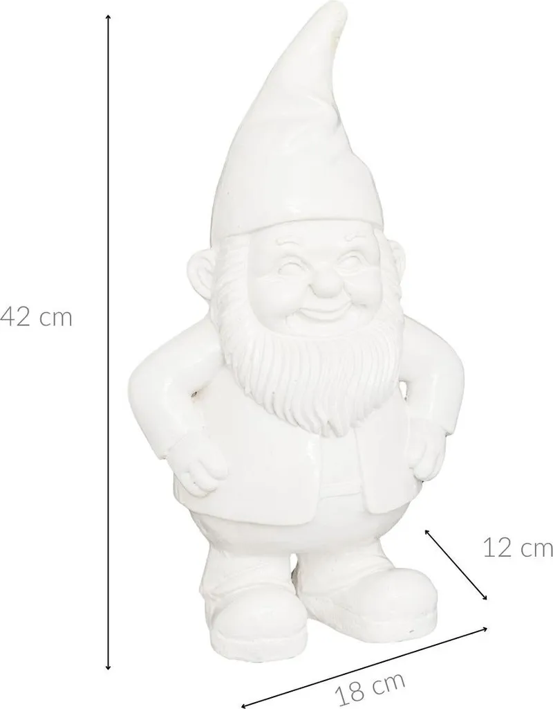 Figurine de Jardin Design Blanc 42 cm - Statuette Décorative pour Allée