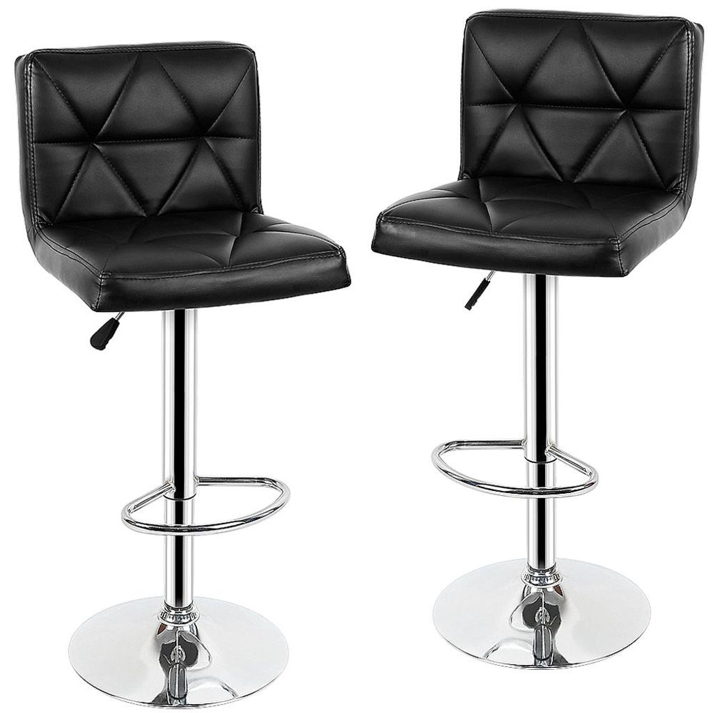 2er Set Barhocker mit Lehne aus Kunstleder 360° drehbar Produktbild 