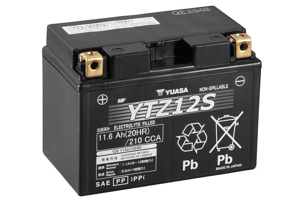 YUASA Wartungsfreie Batterie Werkseitig aktiviert - YTZ12S Produktbild 