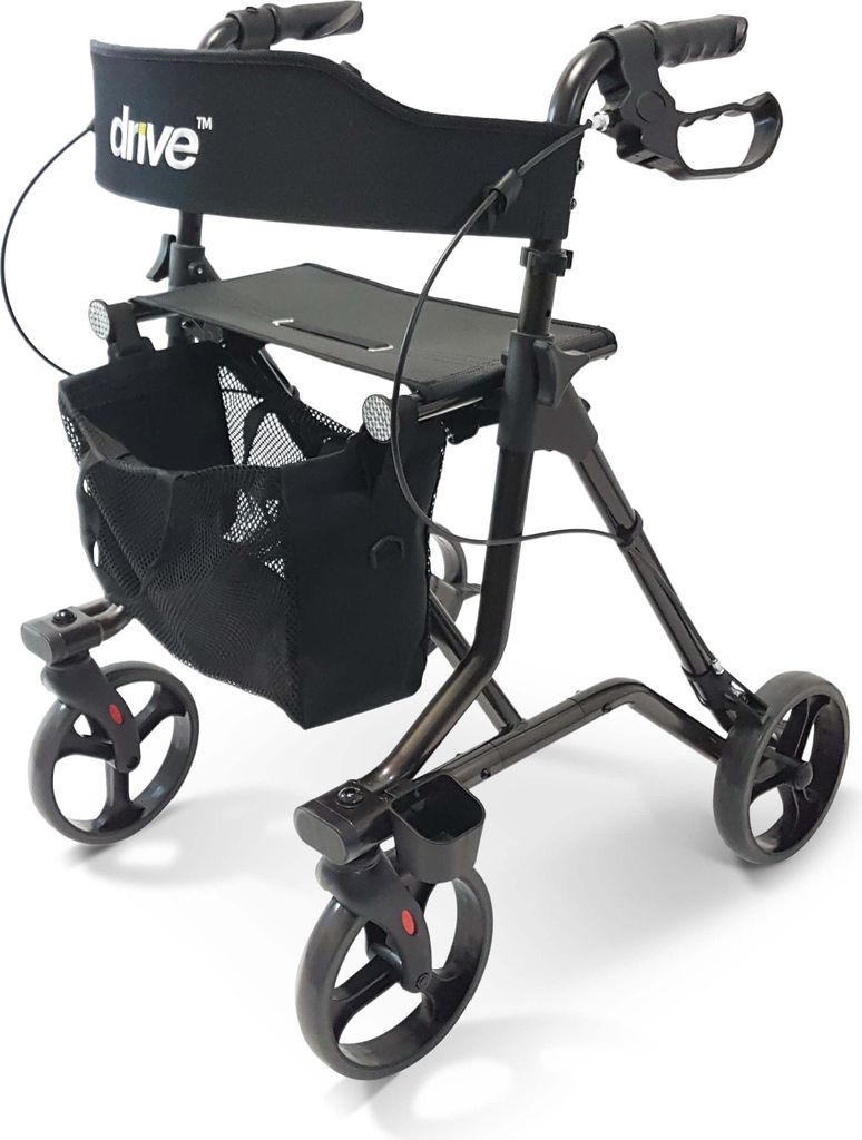 Rollator TORRO mit Stockhalter und Netzkorb>>>>Farbe: anthrazit