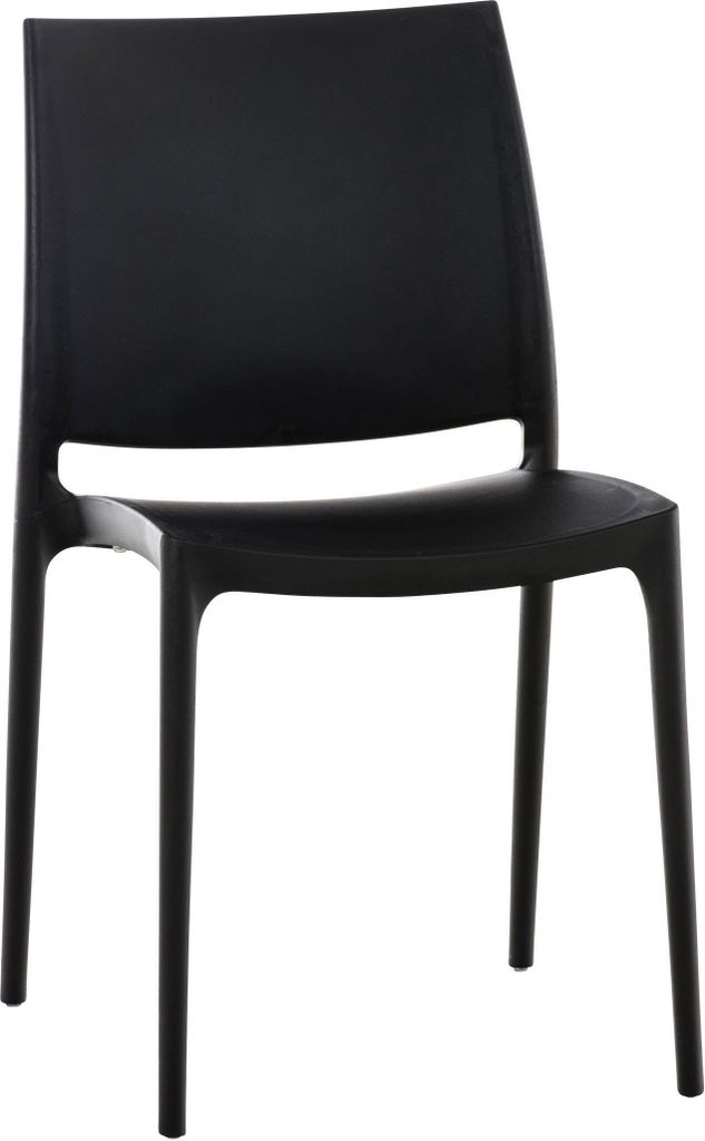 CLP Stuhl Maya wetterbeständiger Stapelstuhl bis zu 130 kg belastbar,schwarz