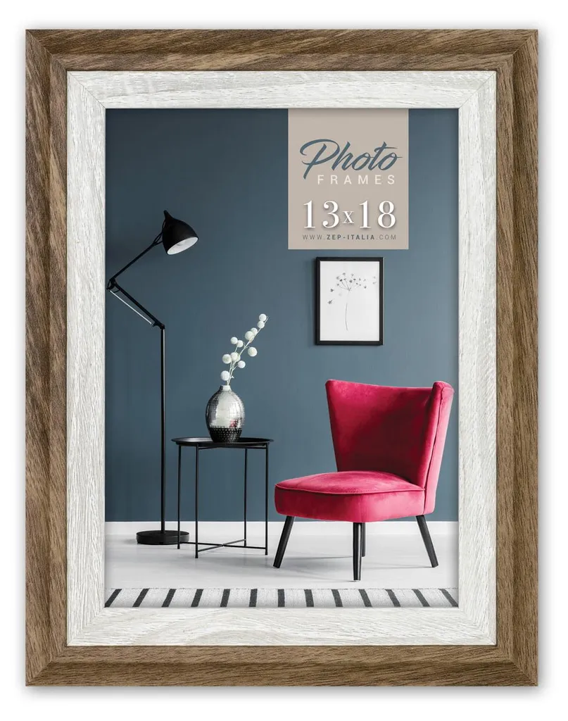 Cadre Photo en Bois Gris Enna Gray 15x20 cm pour Décoration Intérieure