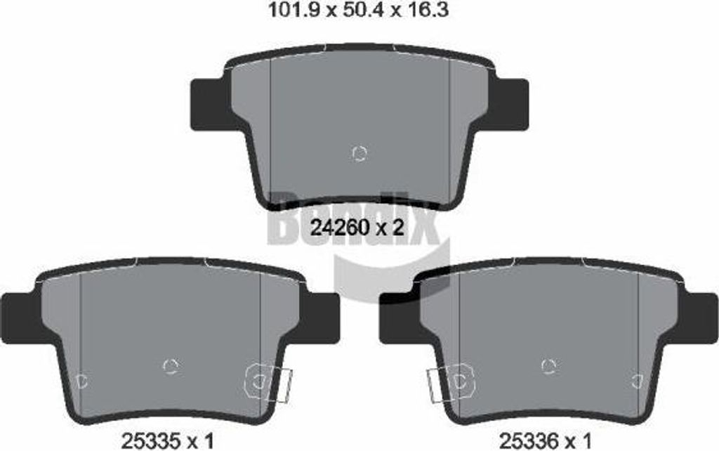 BENDIX Braking BPD2116 Bremsbelagsatz, Scheibenbremse OE 1014014205 kompatibel mit Mondeo, X-Type