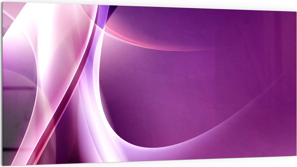 DEQORI Küchenrückwand Glas 100x50 cm 'Violettes Lichtspiel' Spritzschutz Bad Rückwand