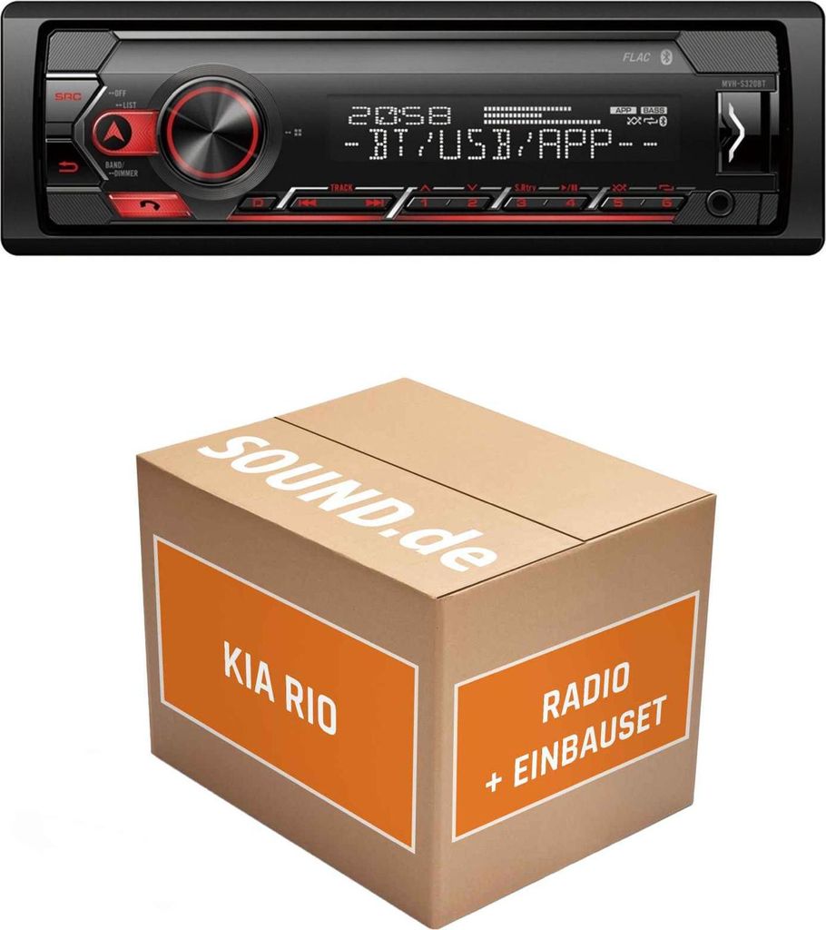 Autoradio Einbaupaket Pioneer MVH-S320BT passend für KIA Rio 1 DC + Facelift | Bluetooth USB