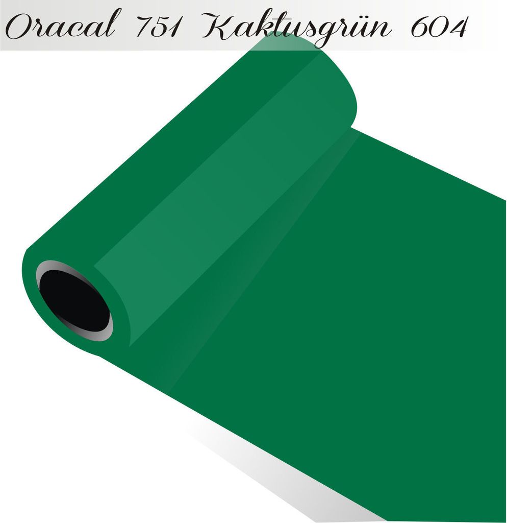 Oracal 751 - Orafol Folie 5m (Laufmeter) freie Farbwahl 118 glänzende Farben - glanz in 4 Größen, 50 cm Folienhöhe kaktusgrün - 604