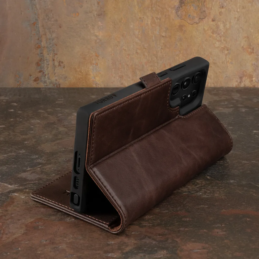Custodia Portafoglio TORRO Galaxy S23 Ultra Pelle Marrone Scuro - 2