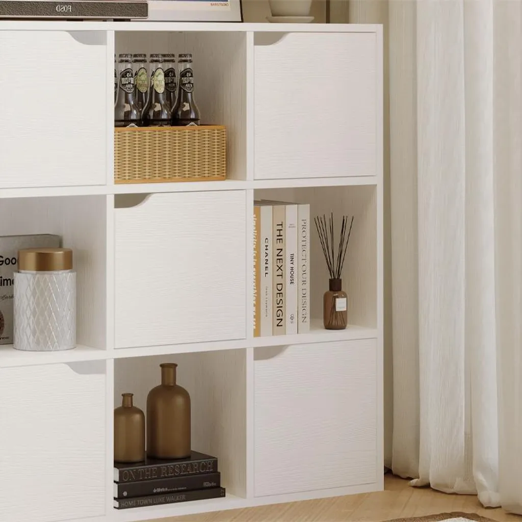 Étagère Blanche 9 Niveaux Style Loft avec Structure Renforcée et Design - 2