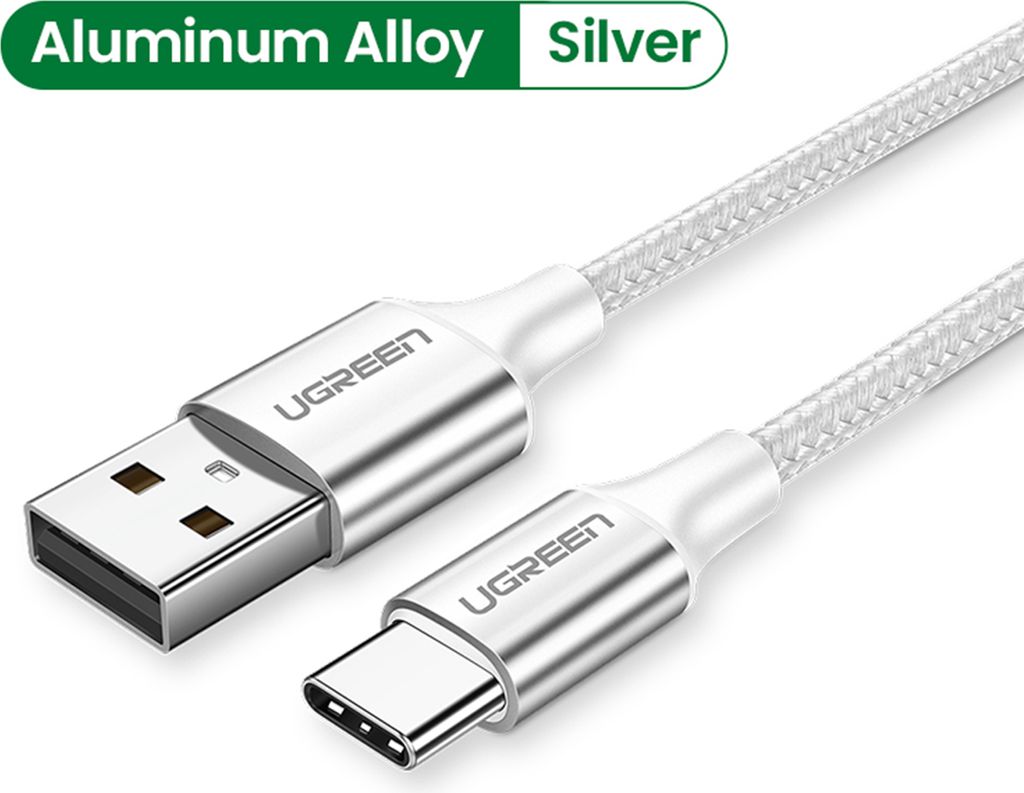 Ugreen Type-c Datenkabel 3a Schnellaufladung Übertragungsleitung für Android Xiaomi 9 Huawei Mate20 P40 Honor Redmi White