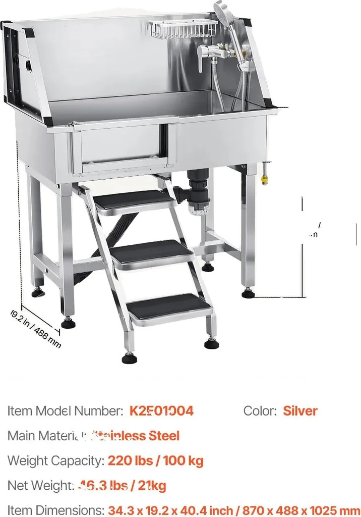 Station de lavage chien inox : fini le mal de dos et l'eau partout