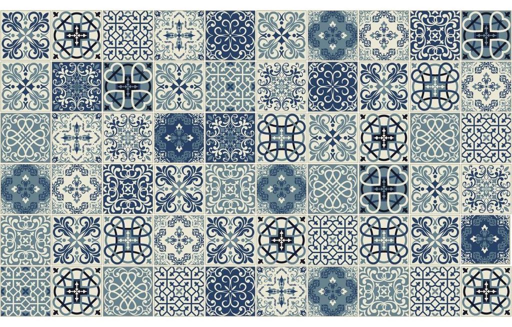 Selbstklebende Fliesenaufkleber für Küche und Bad – 60 Gerardo Azulejos Zementfliesenaufkleber – 60 Aufkleber 10 x 10 cm
