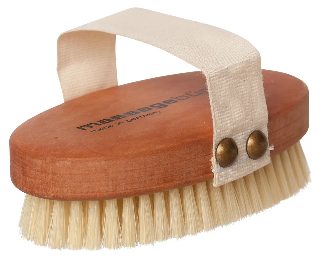 Brosse de massage pour le corps en bois naturel avec picots arrondis