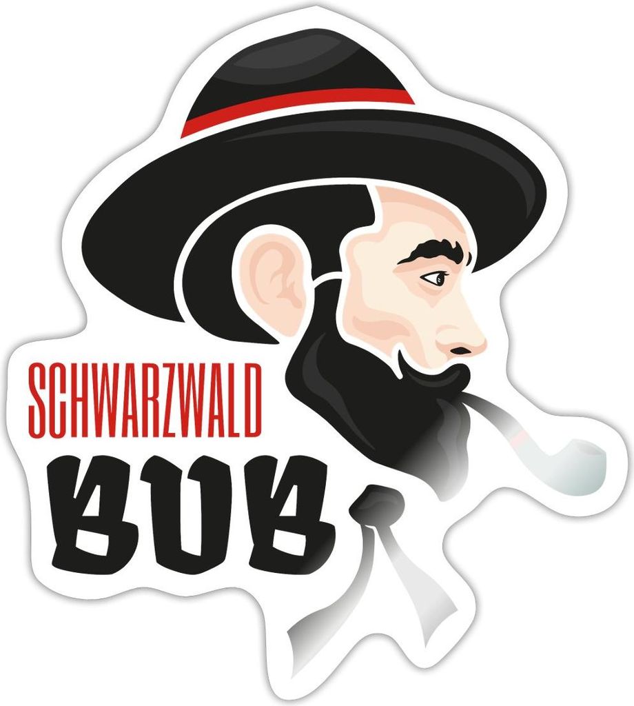 Spreadshirt Schwarzwaldbub Karl Schwarzwald Geschenk Sticker Aufkleber, 10 x 10 cm, Weiß glänzend