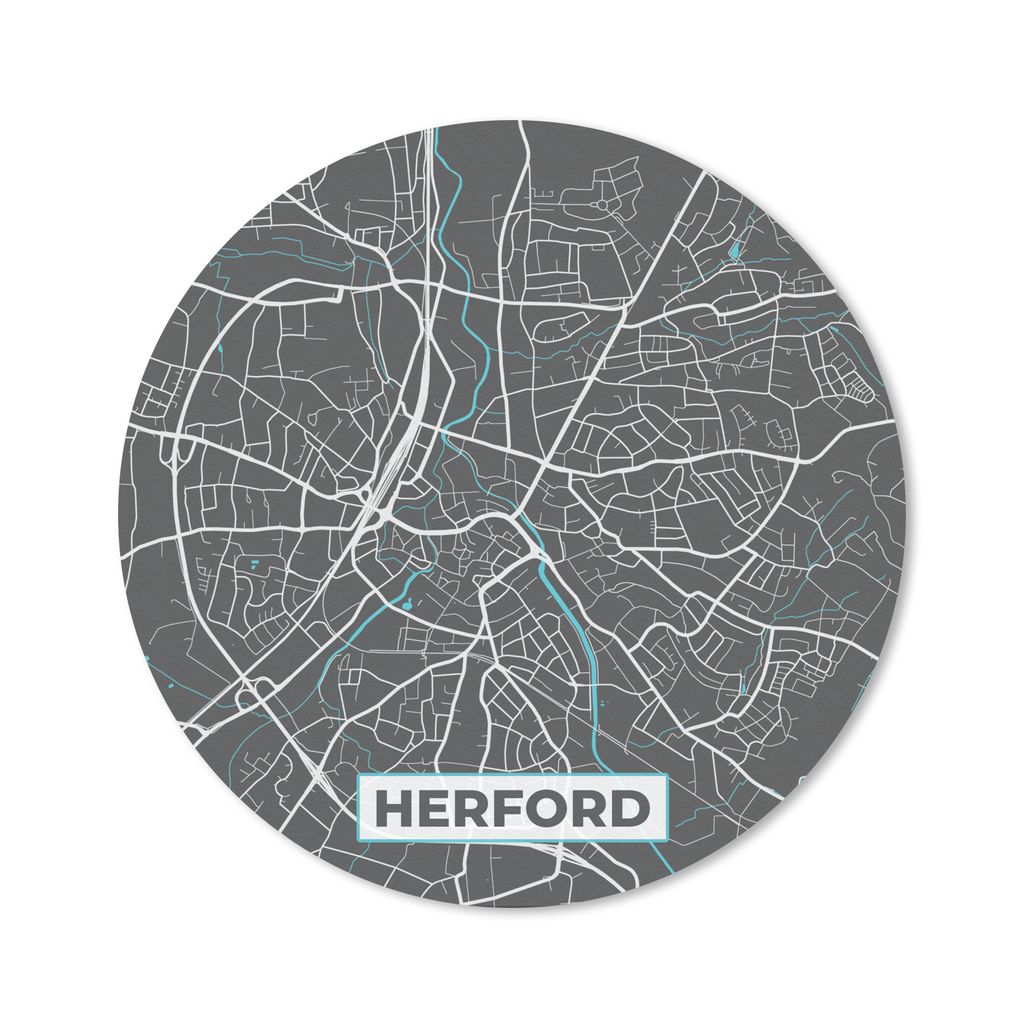 MuchoWow Mauspad Mousepad Herford - Stadtplan - Blau - Karte - Deutschland 30x30 cm - Mousepads - Maus Mat - Pad - Mausunterlage - Tischunterlage...