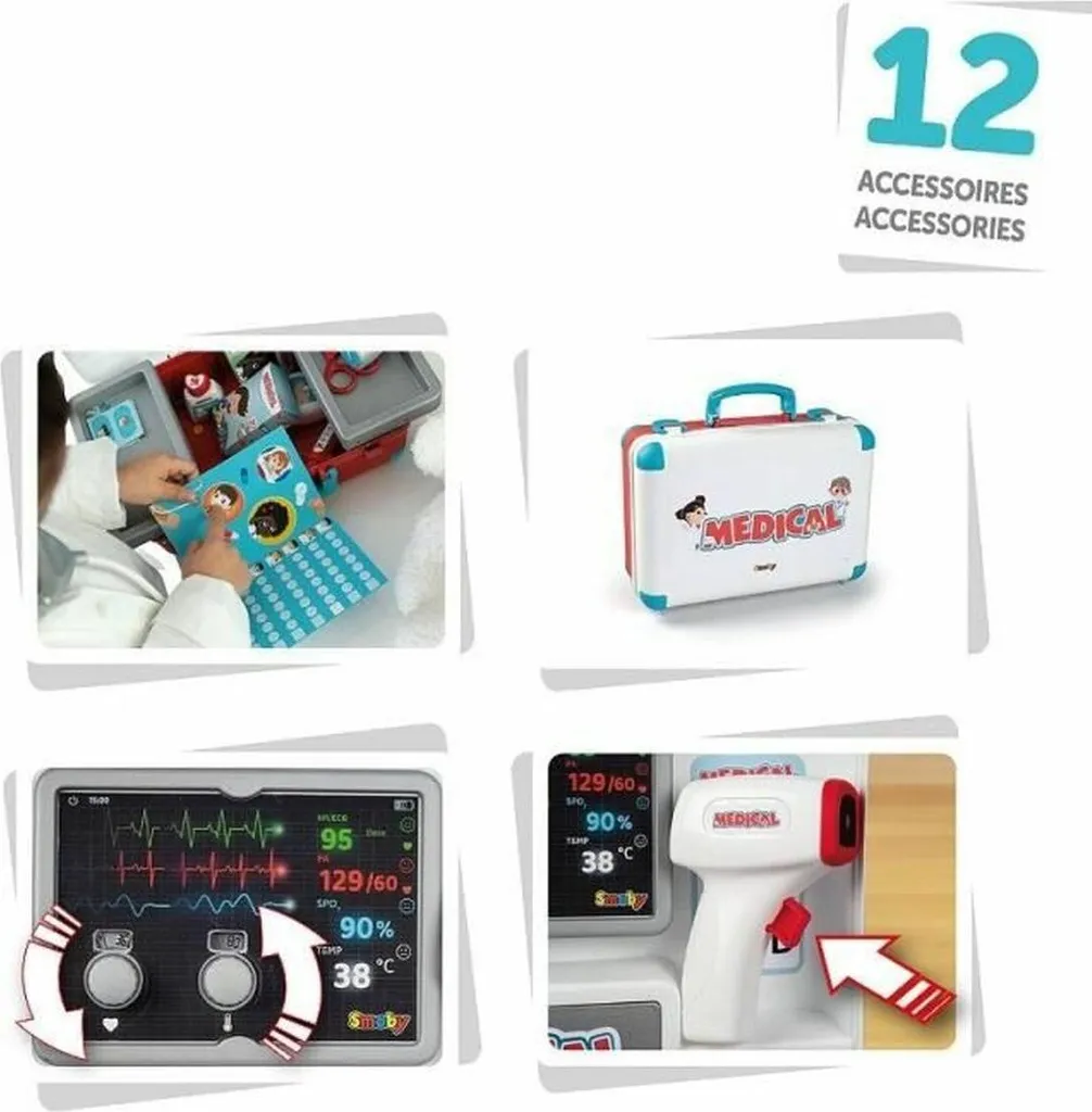 Coffret Médical Smoby 15 Accessoires pour Apprentissage Ludique