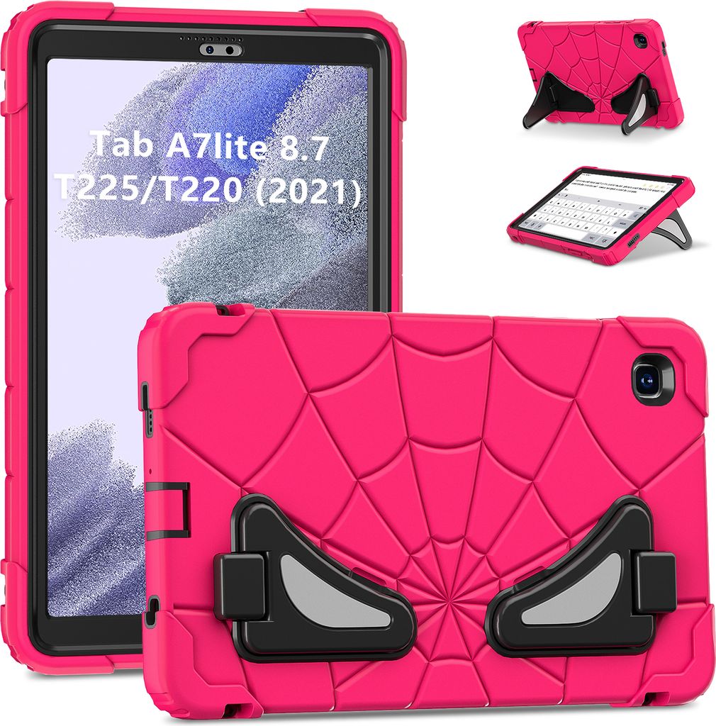 Schutzhülle für Samsung Galaxy Tab A7 Lite 8.7" 2021 SM-T220/T225/T227 Hülle Robuste Stoßfeste Ständer für Kinder Jungen Rosa