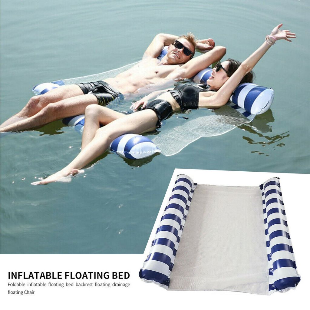 Aufblasbare schwimmende Wasser Hängematte Pool Lounge Bett Schwimmstuhl Pumpe DE 