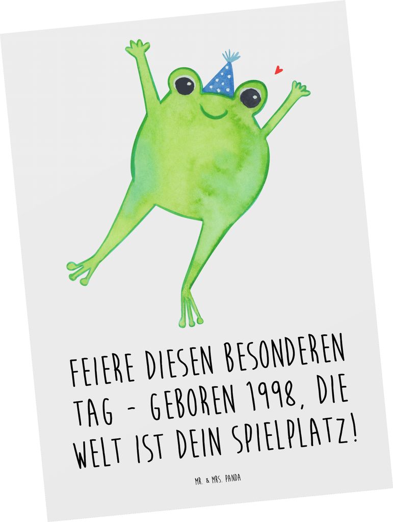 Mr. & Mrs. Panda Postkarte 1998 Geburtstag - Weiß - Geschenk, Generation, erinnern, Alles gut zum, Happy Birthday, Optimismus, Glückwunsch, Sloga...