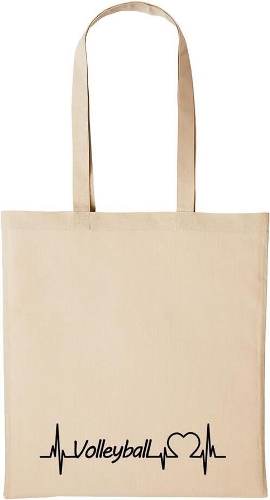 Huuraa Baumwollbeutel Volleyball Geschenk Einkaufstasche Natural 10 Liter Baumwolle Volleyball Accessoire