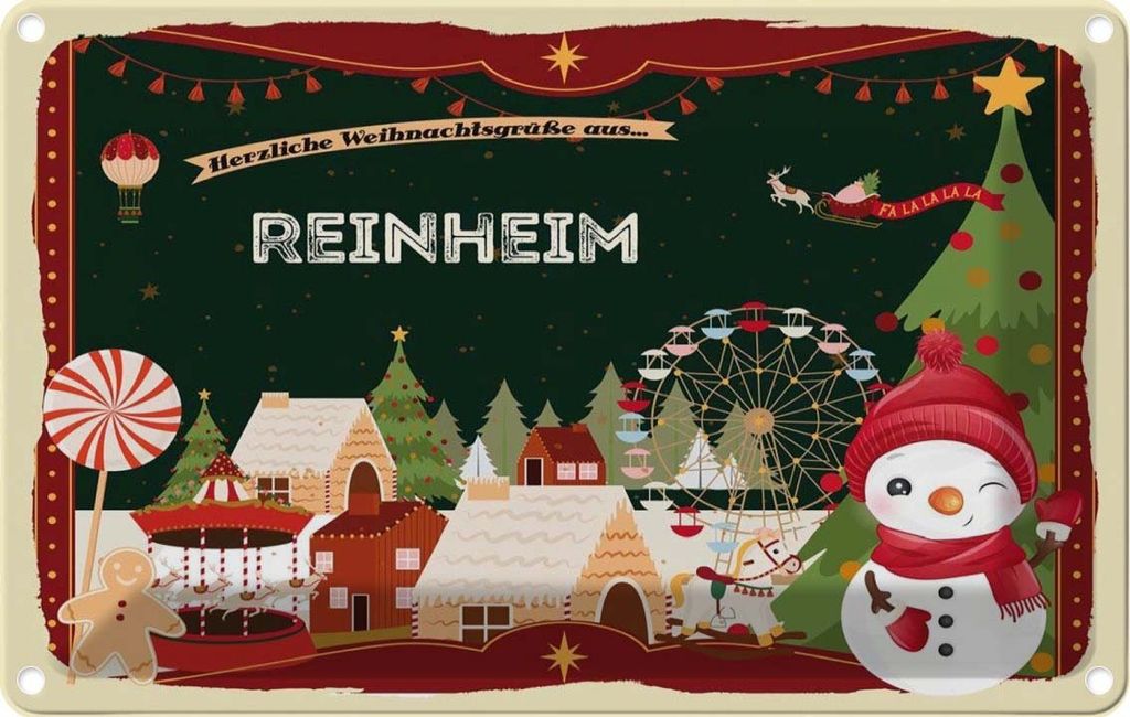 vianmo Blechschild 20x30 cm Weihnachten REINHEIM