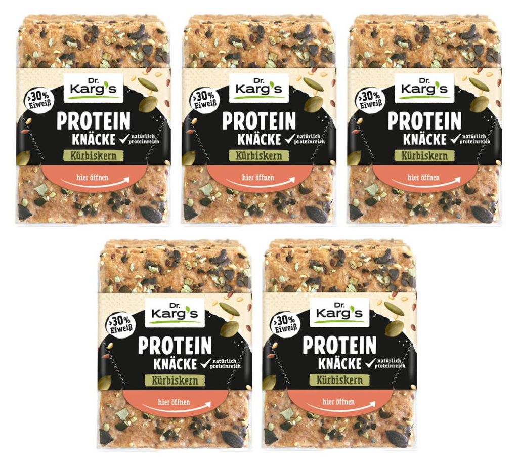 Dr. Kargs Protein Knäcke Kürbiskern dünne Scheiben 150g 5er Produktbild 