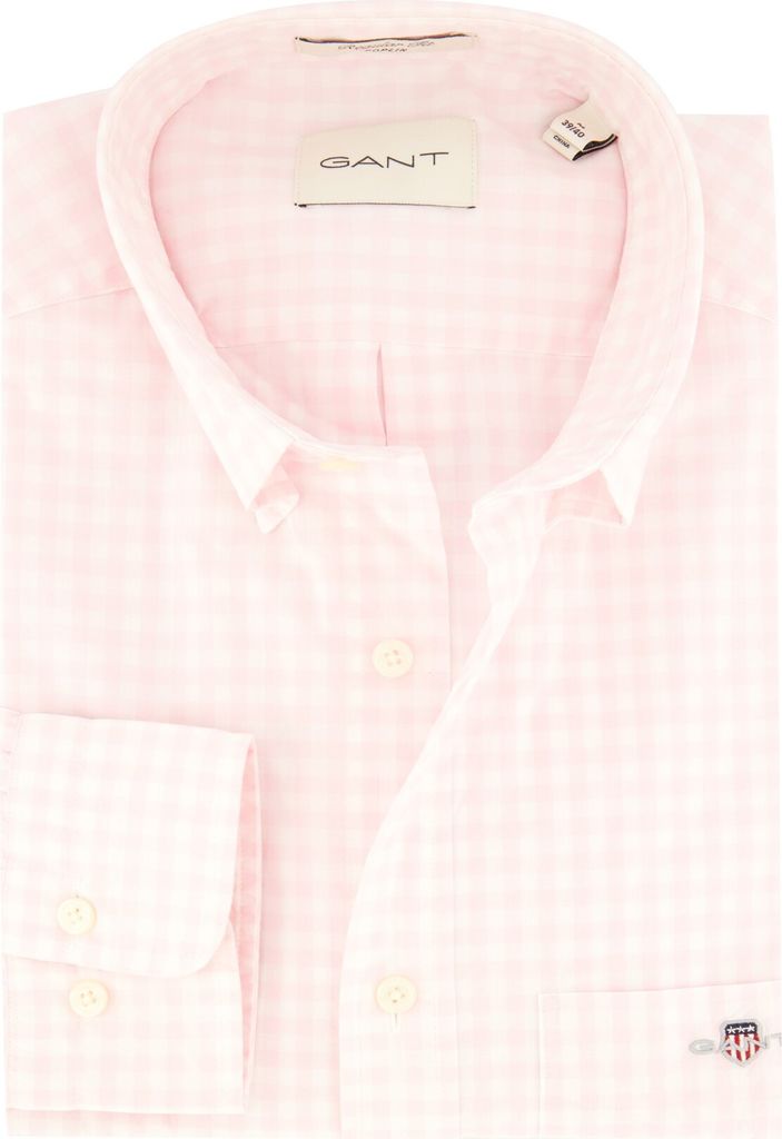 Gant Hemd rosa kariert Button-Down Baumwolle