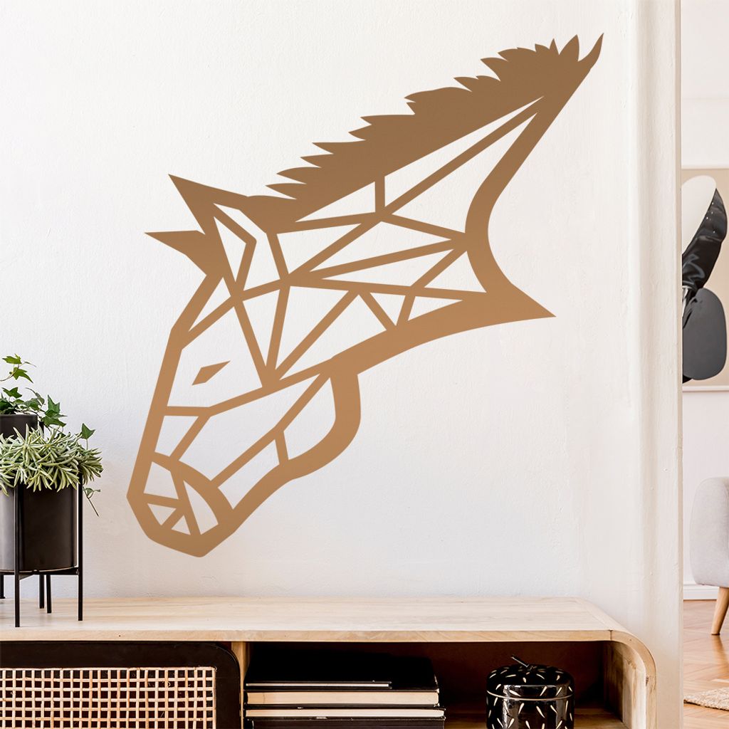 Esel Pferd Polygon Wandtattoo Wandaufkleber Wall Sticker - Dekoration, Küche, Wohnzimmer, Schlafzimmer, Badezimmer
