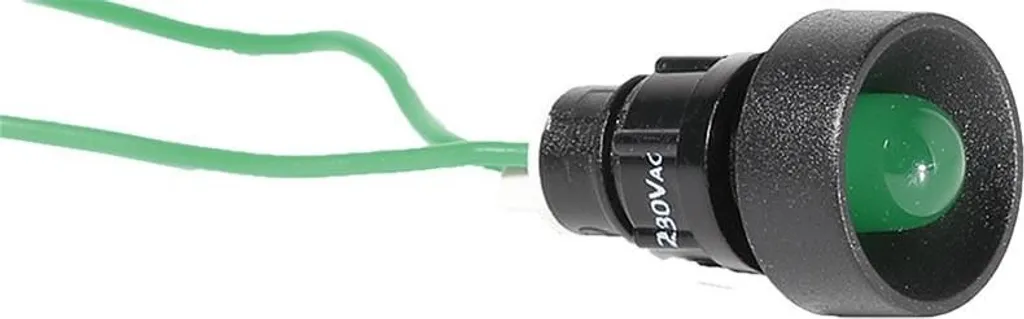Lampe témoin LED Verte 230V pour panneau industriel et contrôle 10mm
