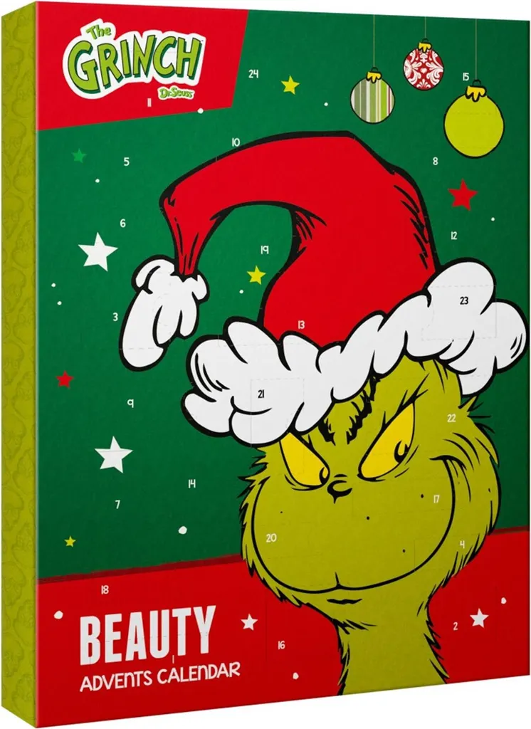Calendrier de l'Avent du Grinch en Carton - 24 Figurines et Goodies