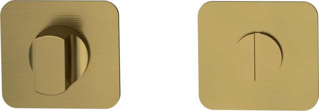 Griffwerk Schlüsselrosettenpaar ONE abgerundet WC Flachrosette Gold matt