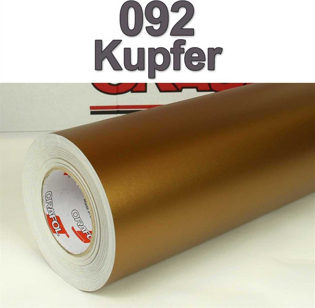 (6,58€/m²) Oracal Möbelfolie 092 Kupfer Matt 126 cm Breite Laufmeterware selbstklebende Folie Plotterfolie Klebe Folie Oracal 631 matte Küch...