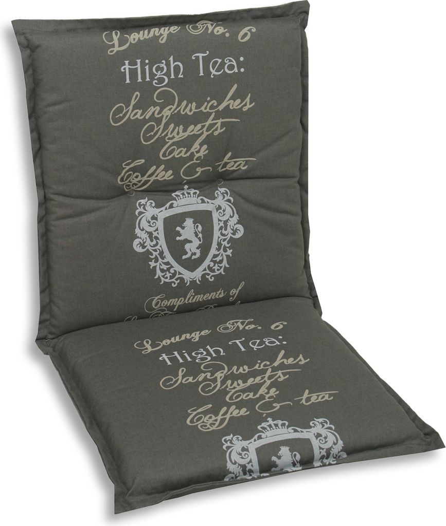 GO-DE Textil, Sesselauflage nieder, High Tea anthrazit, 2945-02