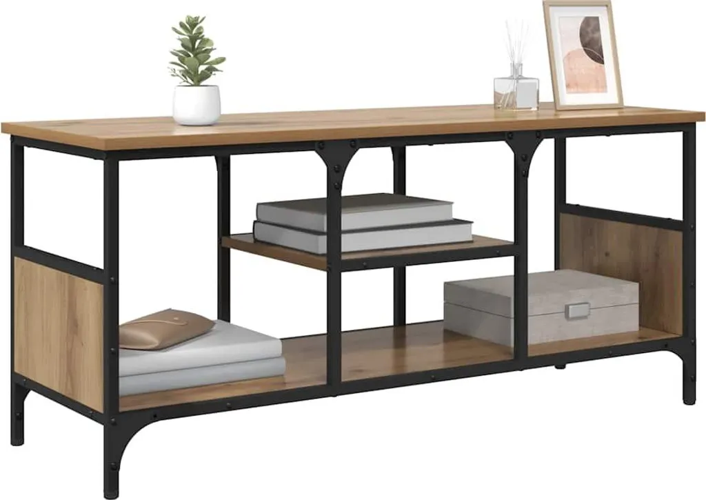 Offerta Mobile TV 100cm Rovere Artisan e Ferro - Robusto e Moderno - 2