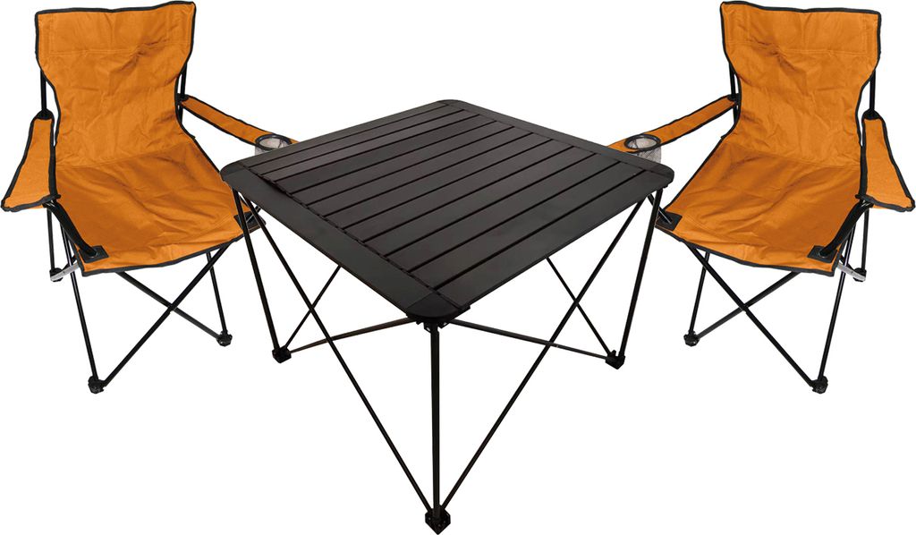 3teiliges Campingmöbel Set Campingtisch Campingstuhl L70xB70xH56cm