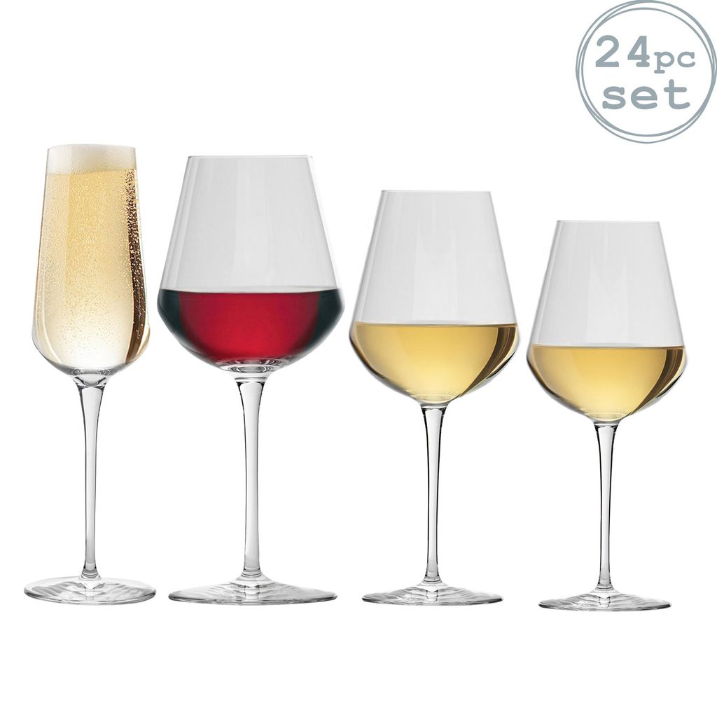 Bormioli Rocco Inalto Uno S / M / L Weingläser und Champagnerglas - Set von 24