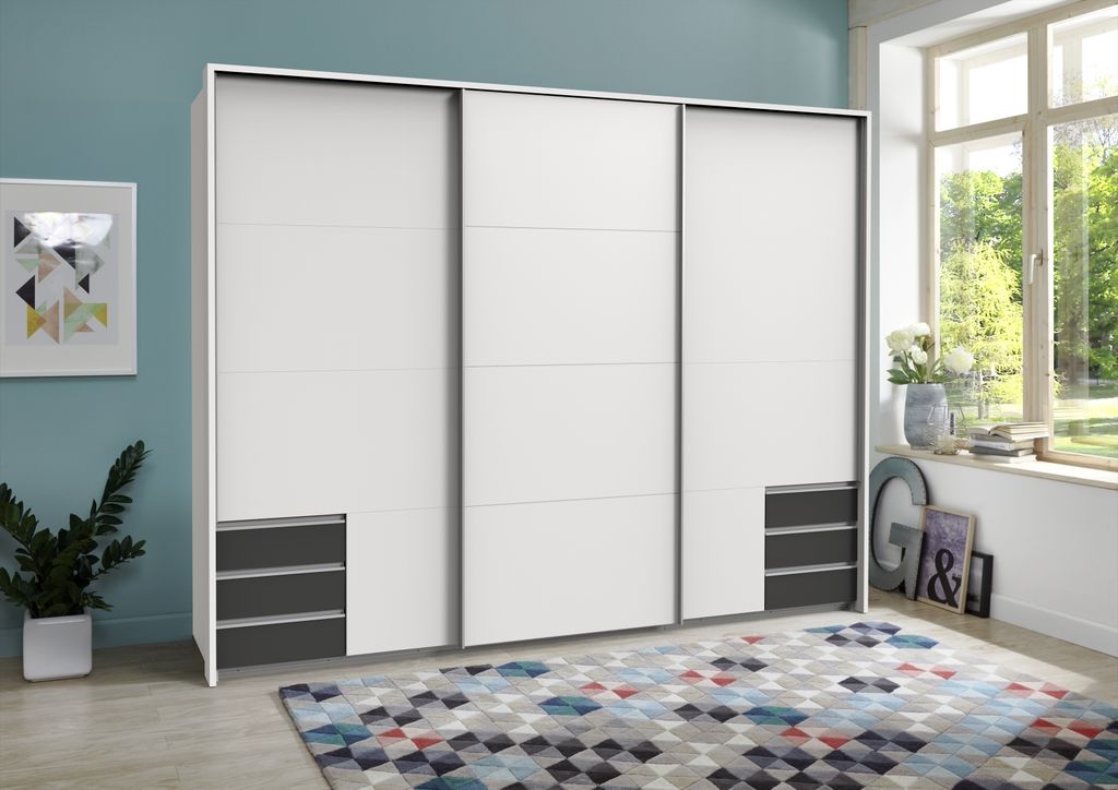 Schlafzimmer-Set >Seattle< in Weiß - 273x213x65cm (BxHxT)