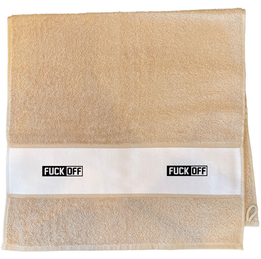 Huuraa Handtuch Fuck Off Schriftzug 50x100cm Sand Baumwolle Handtuch Geschenkidee