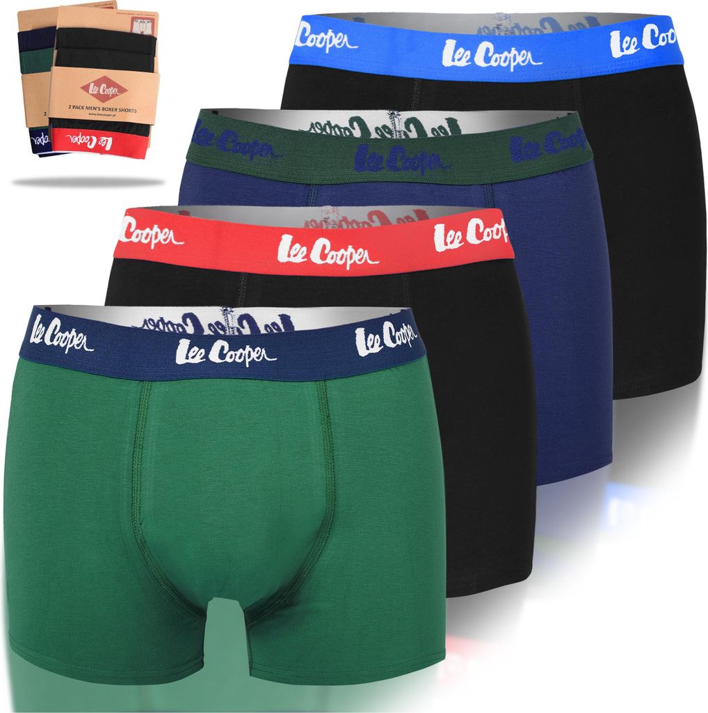 Lee Cooper Pánské Boxerky – Bavlna, Logo Bm4143, 4 Kusy, Obrázek produktu 