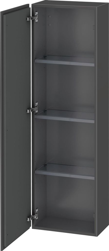 Halbhochschrank L-CUBE 400x243x1320mm Ans links graphit matt Anschlag links graphit matt