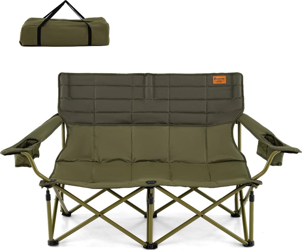 COSTWAY Campingstuhl für 2 Personen, Klappstuhl mit Produktbild 