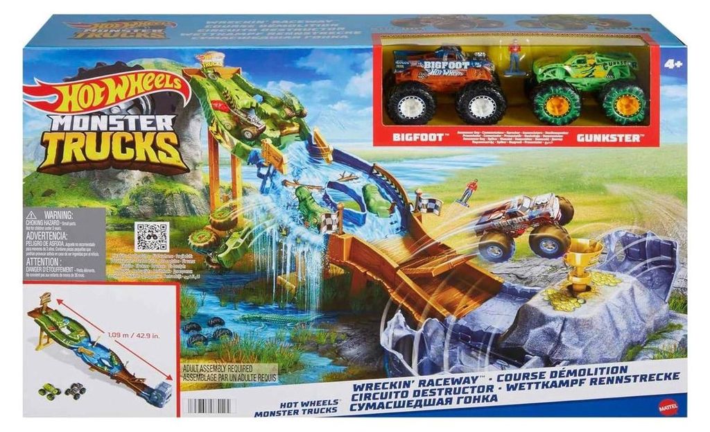 Hot Wheels Monster Trucks Rennstrecke Spielset mit 2 Produktbild 