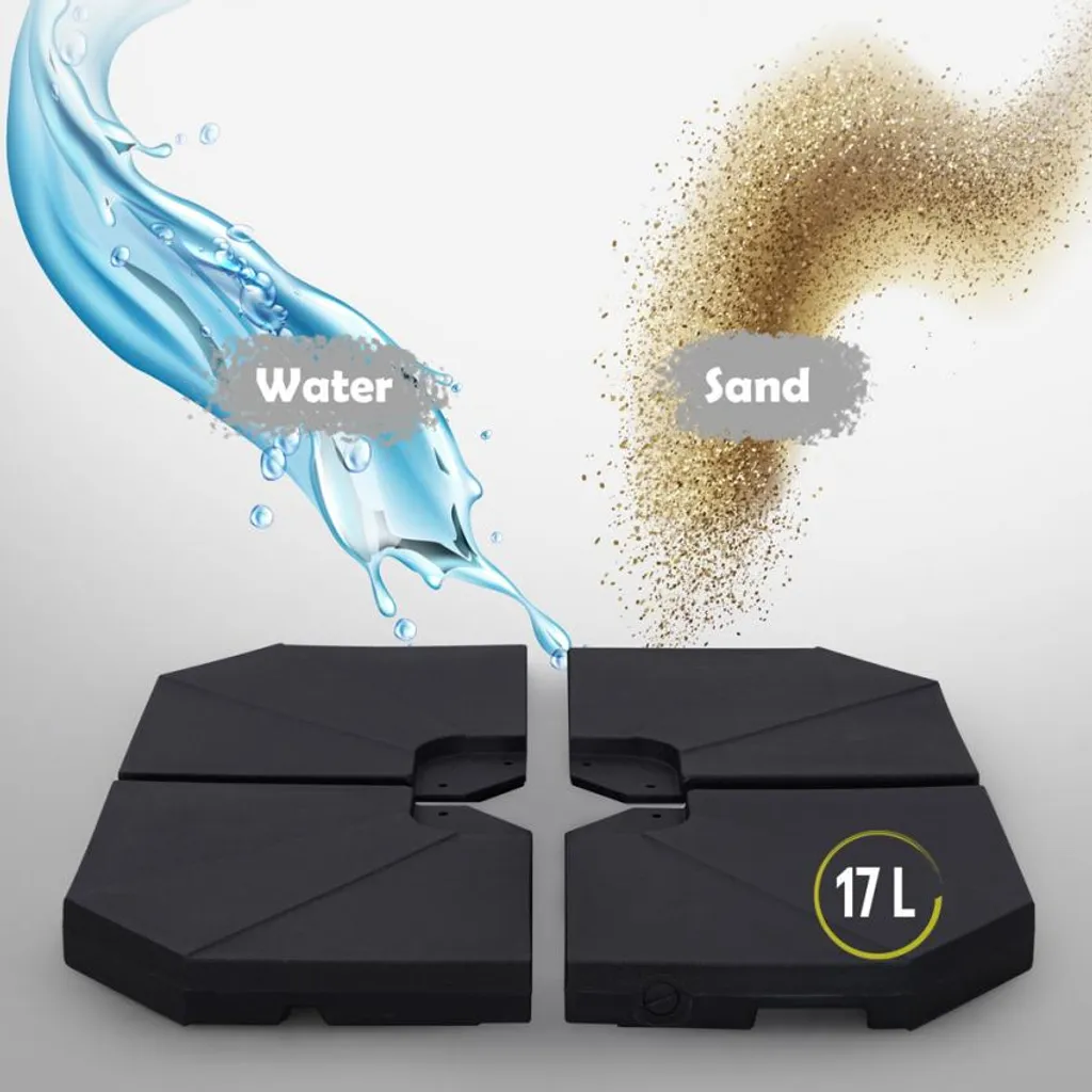 Plaques de lestage Jolla 51x51 cm robustes à remplir eau ou sable, 4 pcs