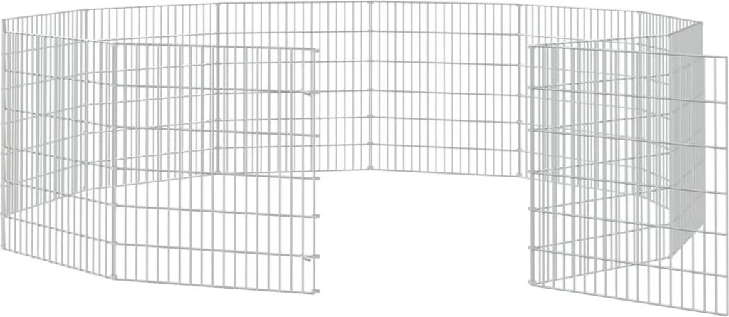 vidaXL Výbeh pre voľný výbeh 12-dielny 54x60 cm Pozinkované Obrázok produktu 5