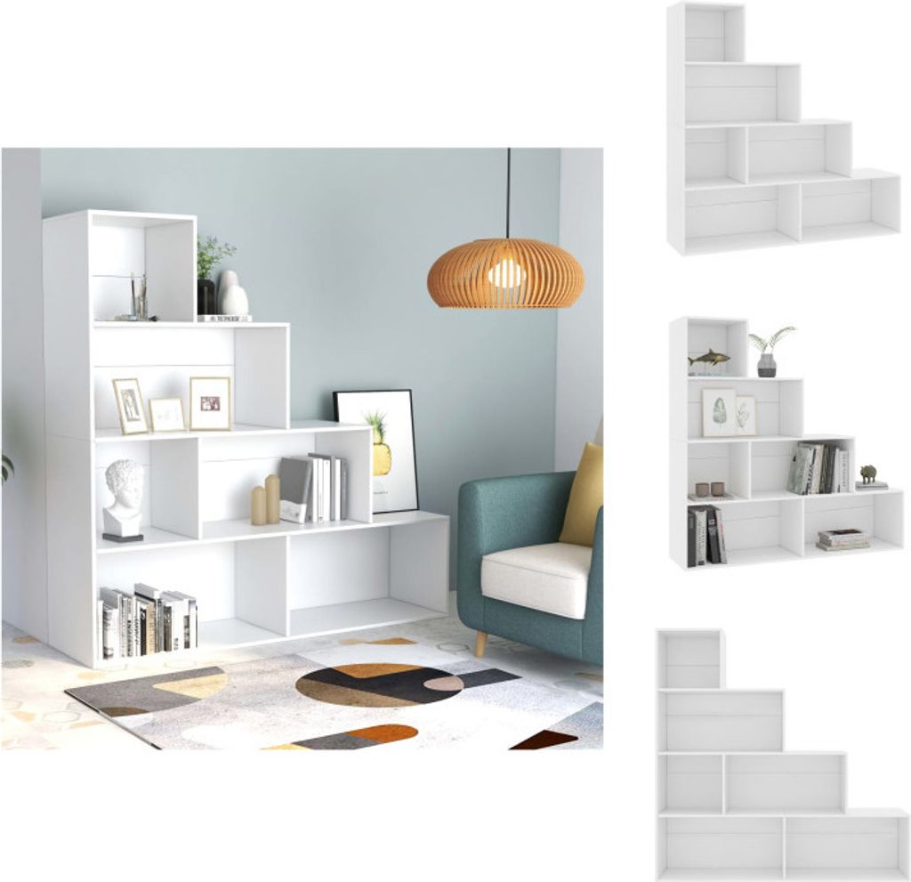 vidaXL Bücherregal/Raumteiler Weiß 155x24x160 cm Holzwerkstoff - Bücherregale & Bücherschränke
