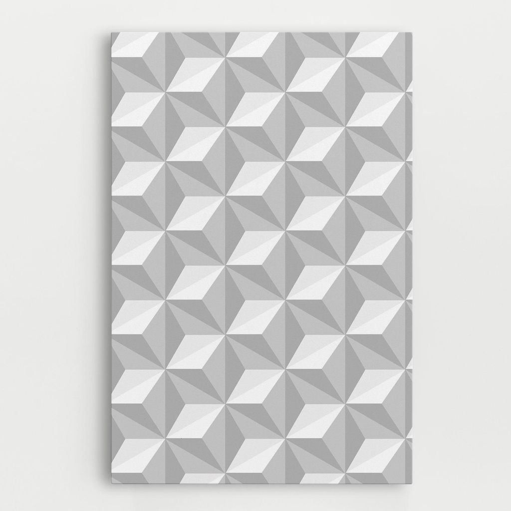 ARTHUB Leinwandbild 50x70 cm, White Triangle Pattern | Wohnzimmerdekoration, Hängende Bilder, Wanddekoration, Heimdekoration, Abstrakte, Geometr...