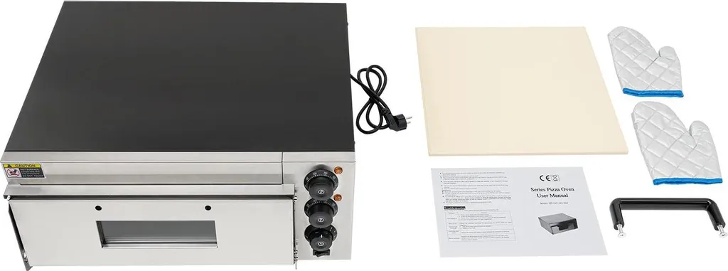 Four à pizza électrique 2000W - Appareil de table 50-350°C Blanc - 5