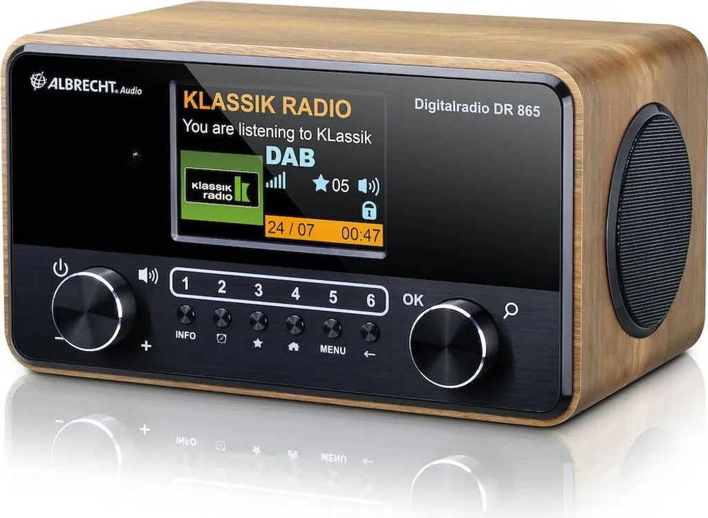 Albrecht DR 865 Radio Numérique Senior Bois et Noir (27865) DAB+ FM