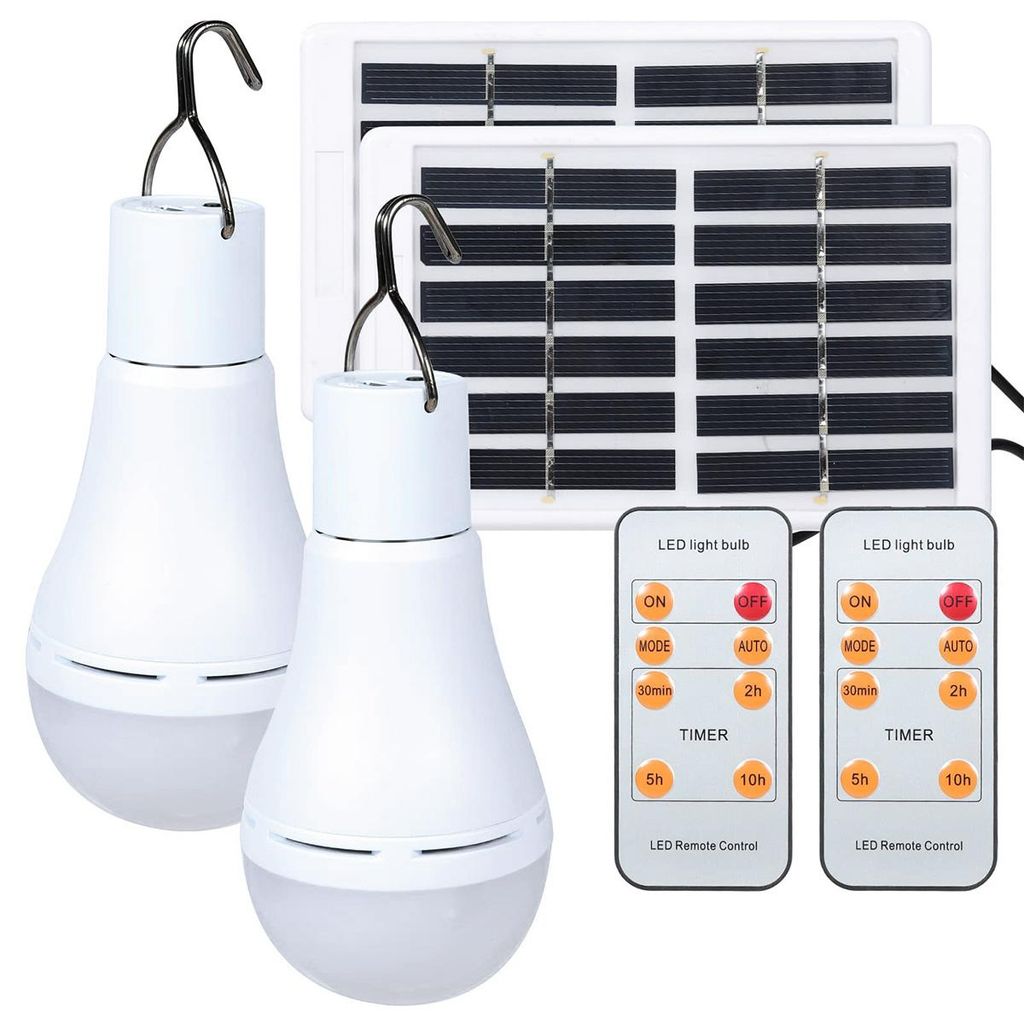 2pcs LED-Solarlampen,Outdoor-Solarlampe mit 3 m Kabel,Hängelampe 7 W,für Innen- und Außenbereich,ideal für Camping,Zelte,Wandern,Angeln, Garten...